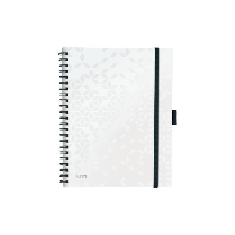 LEITZ Cahier spiralé WOW BEMOBILE 21x29,7cm, 160 pages lignées. Couverture souple polypro. Coloris Blanc