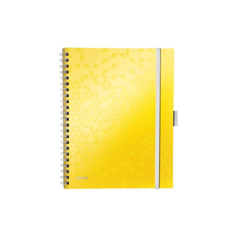 LEITZ Cahier spiralé WOW BEMOBILE 21x29,7cm, 160 pages lignées. Couverture souple polypro. Coloris Jaune