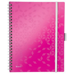 LEITZ Cahier spiralé WOW BEMOBILE 21x29,7cm, 160 pages lignées. Couverture souple polypro. Coloris Rose