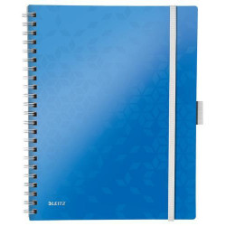 LEITZ Cahier spiralé WOW BEMOBILE 21x29,7cm, 160 pages lignées. Couverture souple polypro. Coloris Bleu