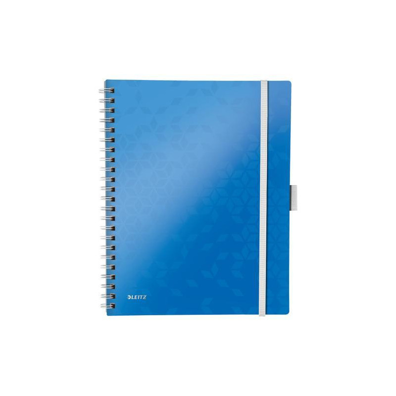 LEITZ Cahier spiralé WOW BEMOBILE 21x29,7cm, 160 pages lignées. Couverture souple polypro. Coloris Bleu