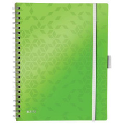 LEITZ Cahier spiralé WOW BEMOBILE 21x29,7cm, 160 pages lignées. Couverture souple polypro. Coloris Vert