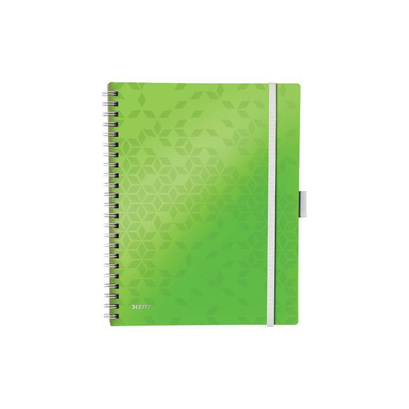 LEITZ Cahier spiralé WOW BEMOBILE 21x29,7cm, 160 pages lignées. Couverture souple polypro. Coloris Vert