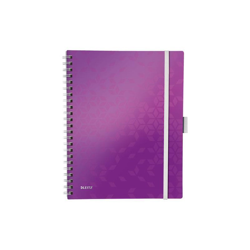 LEITZ Cahier spiralé WOW BEMOBILE 21x29,7cm, 160 pages lignées. Couverture souple polypro. Coloris Violet