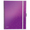 LEITZ Cahier spiralé WOW BEMOBILE 21x29,7cm, 160 pages lignées. Couverture souple polypro. Coloris Violet