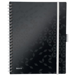 LEITZ Cahier spiralé WOW BEMOBILE 21x29,7cm, 160 pages lignées. Couverture souple polypro. Coloris Noir