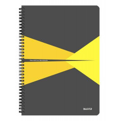 LEITZ Cahier OFFICE 21x29,7cm 180 pages 5x5. Couverture carte pelliculée Gris et Jaune