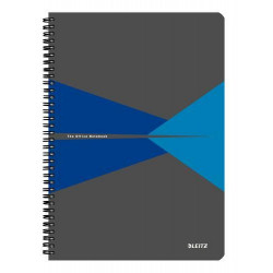 LEITZ Cahier OFFICE 21x29,7cm 180 pages 5x5. Couverture carte pelliculée Gris et Bleu