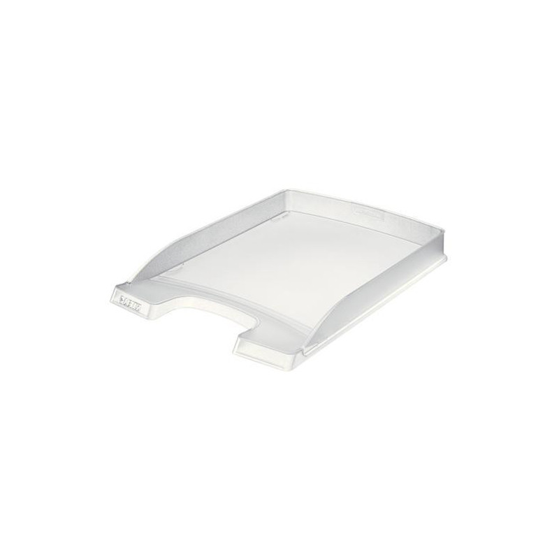 LEITZ Corbeille courrier Plus Slim. Petite capacité. Dim (lxhxp) : 25,5x3,5x35,7 cm. Coloris transparent.