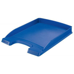 LEITZ Corbeille courrier Plus Slim. Petite capacité. Dim (lxhxp) : 25,5x3,5x35,7 cm. Coloris bleu.