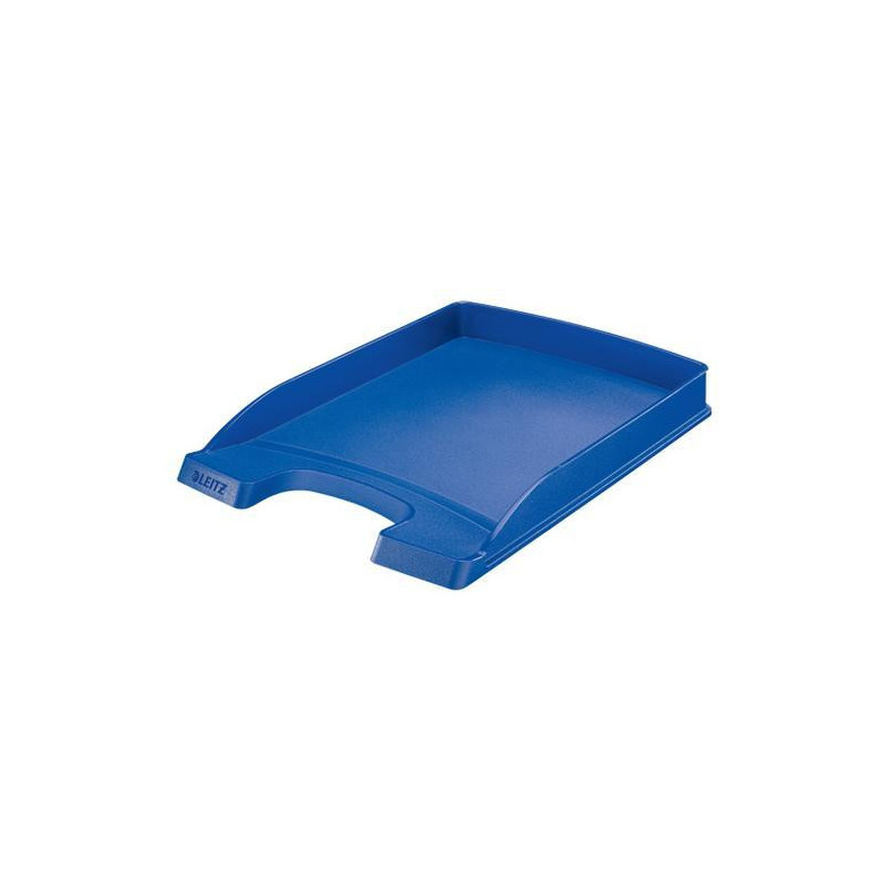 LEITZ Corbeille courrier Plus Slim. Petite capacité. Dim (lxhxp) : 25,5x3,5x35,7 cm. Coloris bleu.