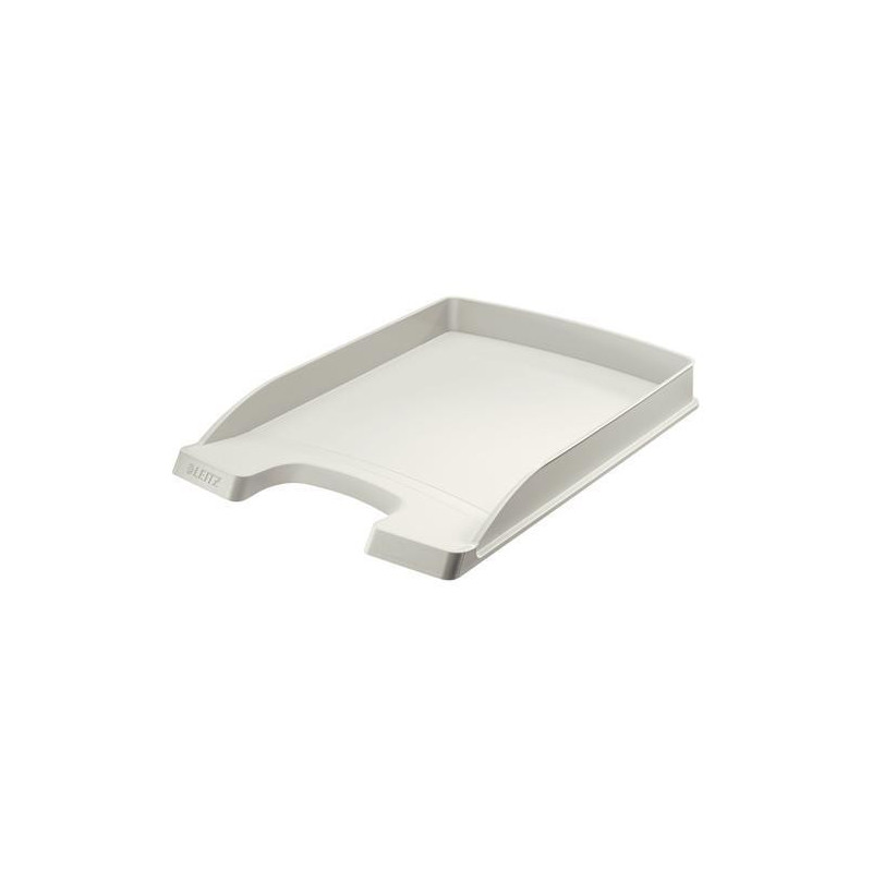 LEITZ Corbeille courrier Plus Slim. Petite capacité. Dim (lxhxp) : 25,5x3,5x35,7 cm. Coloris gris.