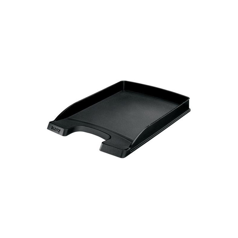 LEITZ Corbeille courrier Plus Slim. Petite capacité. Dim (lxhxp) : 25,5x3,5x35,7 cm. Coloris noir.