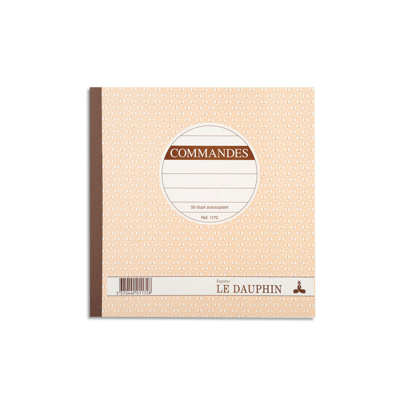 LE DAUPHIN Carnet commande 21x21cm autocopiant texté 50 feuillets numérotés dupli