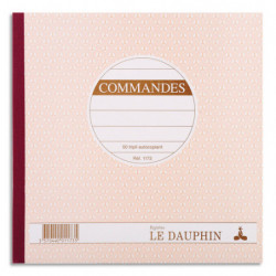 LE DAUPHIN Carnet commande 21x21cm autocopiant texté 50 feuillets numérotés tripli