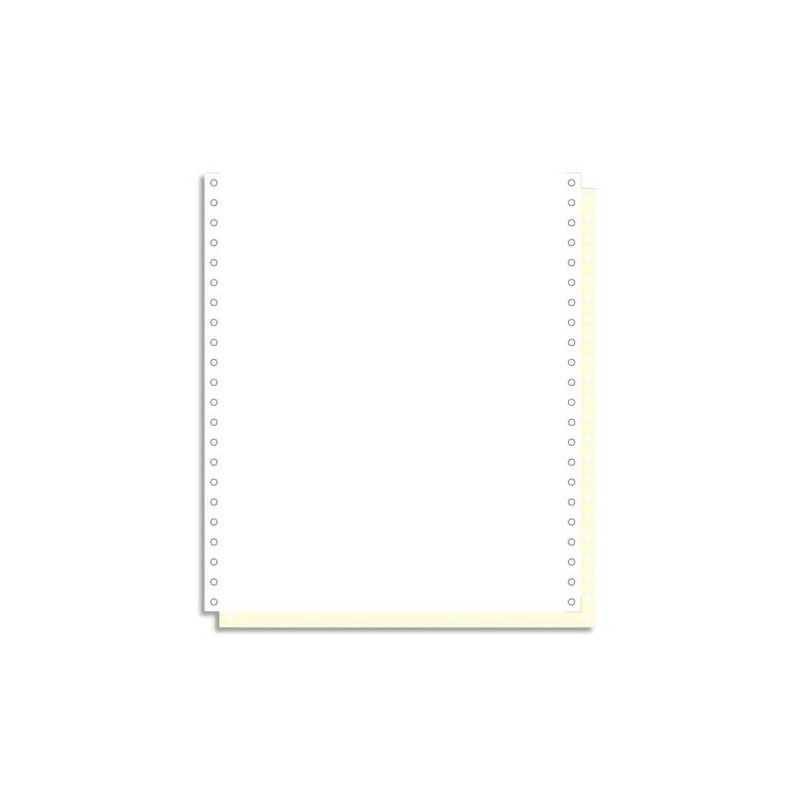 EXACOMPTA Boîte 1000 feuilles listing 70g autocopiantes blanc/jaune 240x11 2plis bande Caroll détachable