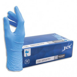 Boîte de 100 gants Nitrile non poudrés NITRILE Taille 9/L. Coloris bleu