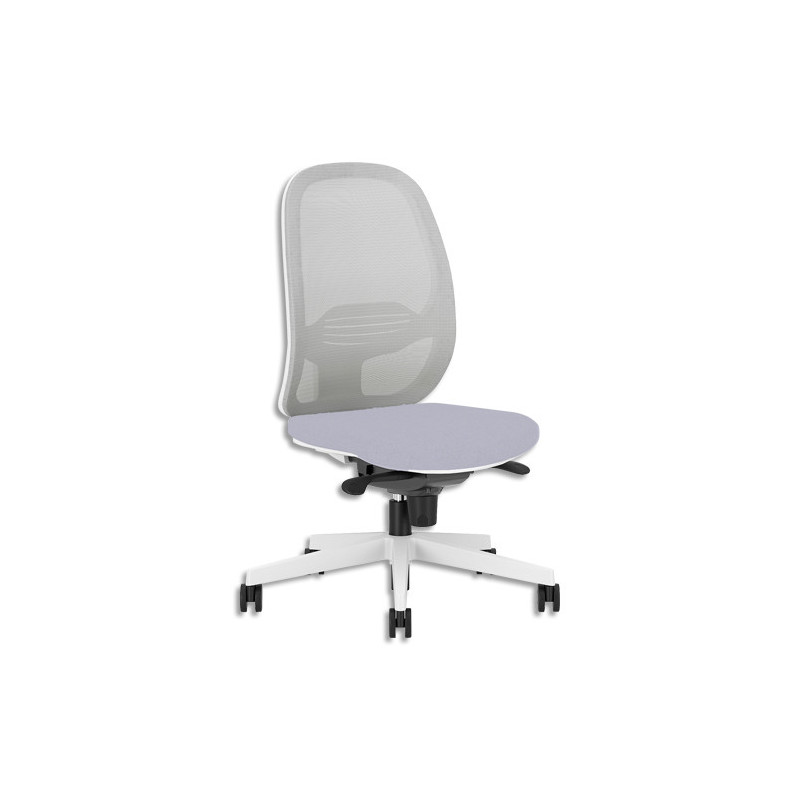 Siège EGGY assise tissu gris,dossier résille grise, mécanisme synchrone FS, accoudoirs réglables fournis