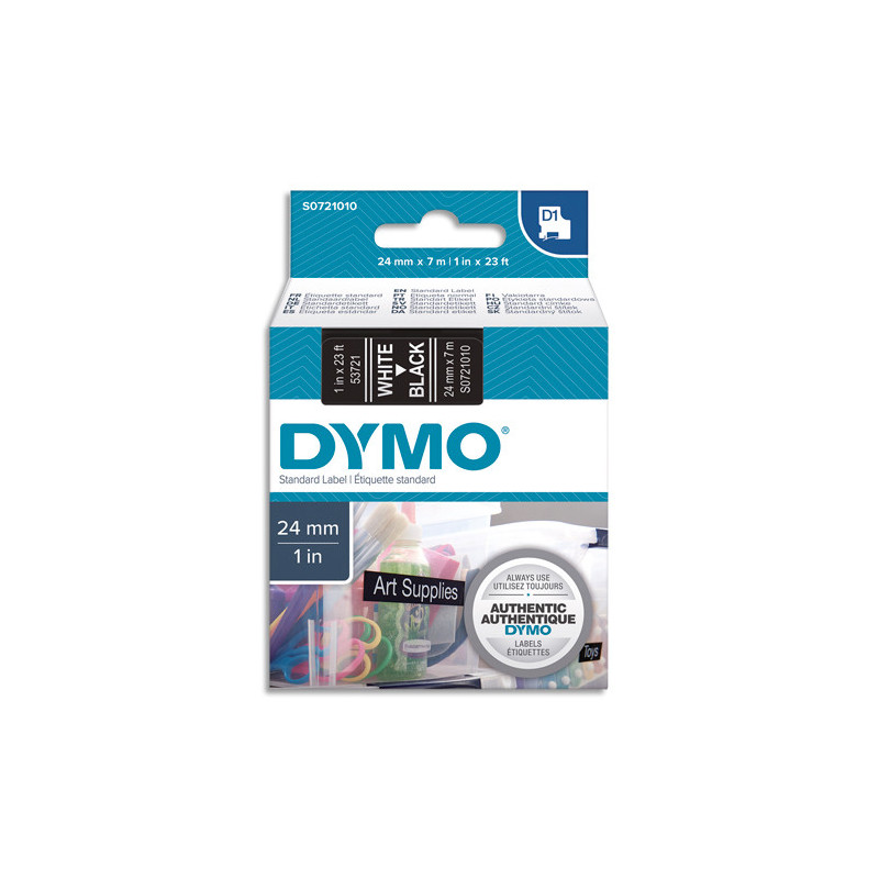 DYMO Ruban D1 poly 24mmx7m Blanc/Noir BB1 S0721010