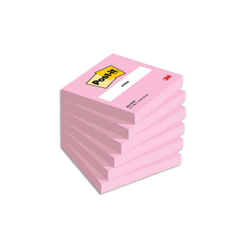 POST-IT® Notes Super Sticky Rose Flamingo 76 x 76 mm. Lot de 6 blocs de 90 feuilles.
