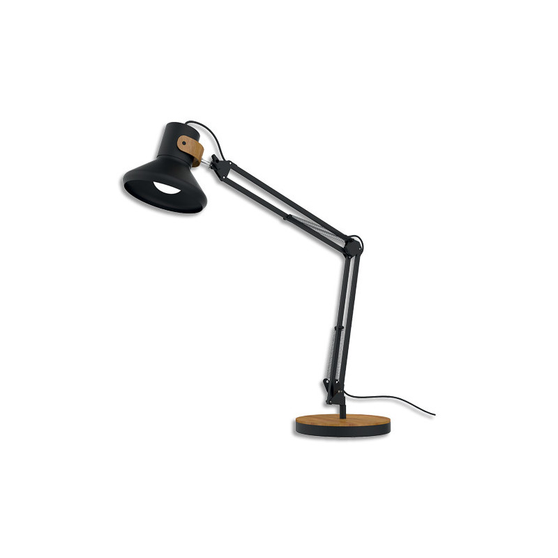 UNILUX Lampe de bureau led double bras Baya bamboo noir. Produit éco conçu.