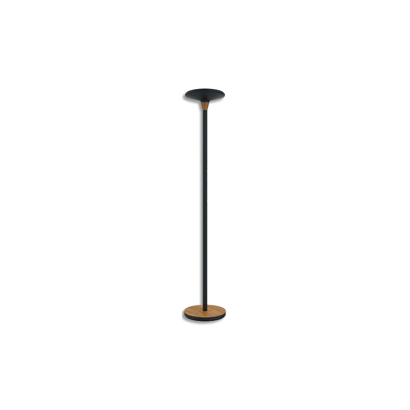 UNILUX Lampadaire LED Baly bamboo noir. Variateur d'intensité tactile sur le mât