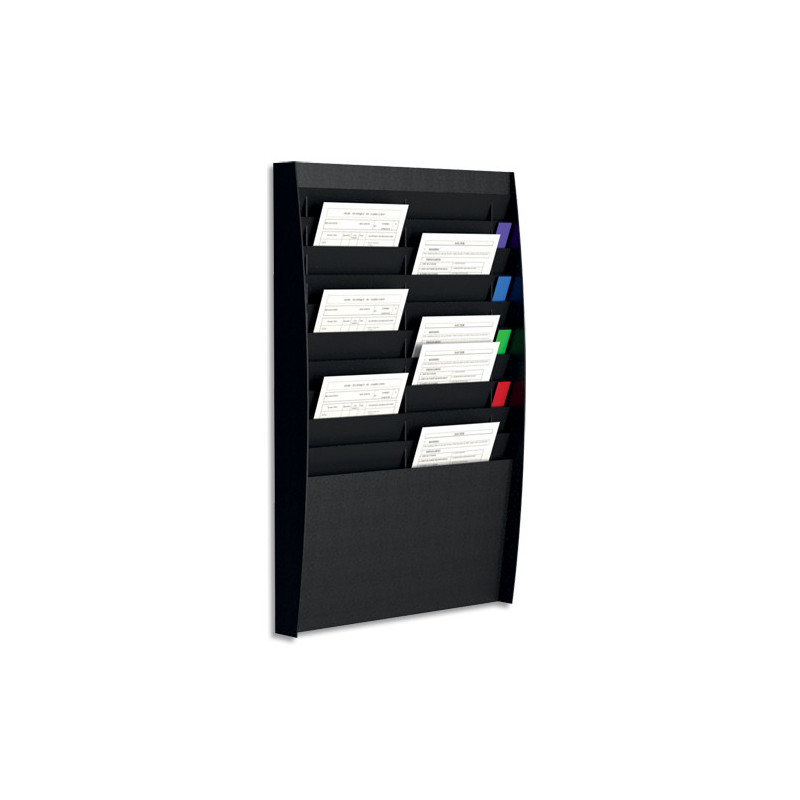 PAPERFLOW Trieur vertical à 20 cases A4. Dimensions (lxhxp) : 54,4 x 86,5 x 10,6 cm. Coloris noir
