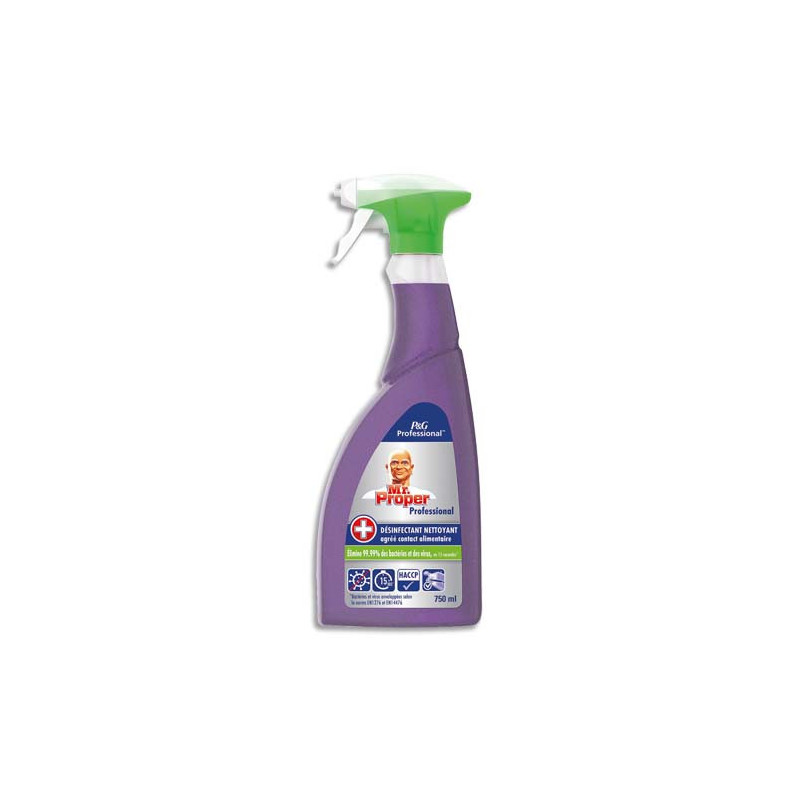 MR PROPRE Spray 750 ml Nettoyant désinfectant, formule professionnelle, contact alimentaire