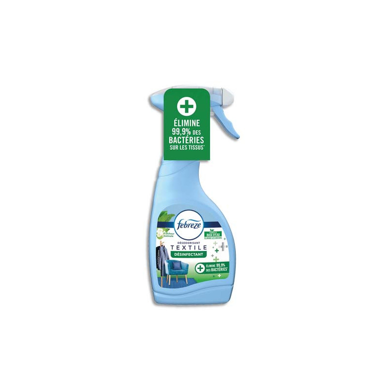 FEBREZE Spray 500 ml pour textiles, élimine les odeurs persistantes, désinfectant