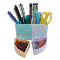 EXACOMPTA Pot crayons modulable 4 quartiers. Peuvent être combinés ensemble ou superposés. Coloris pastel