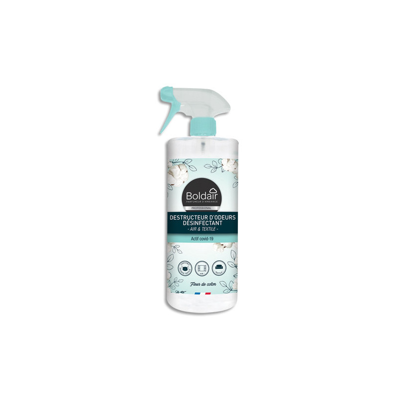 BOLDAIR Destructeur d'odeurs désinfectant 500ml parfum Fleurs de coton