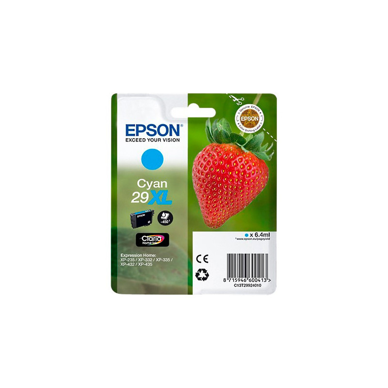 EPSON Cartouche Jet d'Encre Claria Home Cyan XL ''Fraise'' 29 - C13T29924012