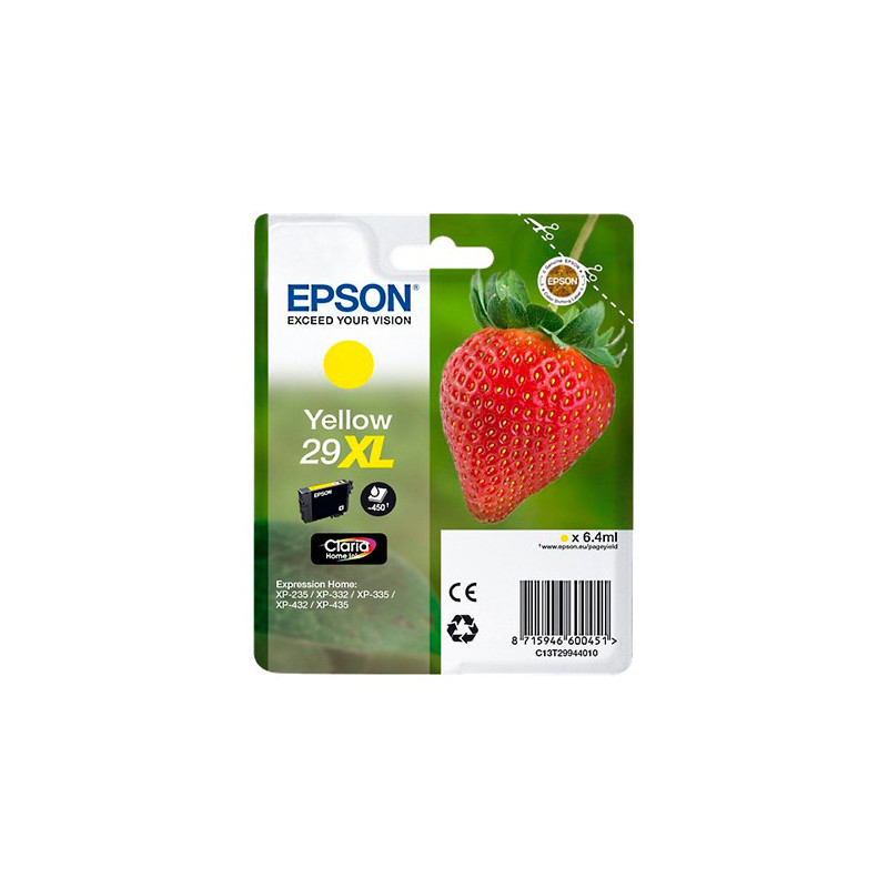 EPSON Cartouche Jet d'Encre Claria Home Jaune XL ''Fraise'' 29 - C13T29944012
