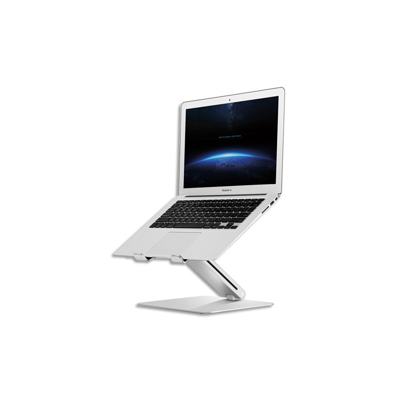 ALBA Support ordi portable alu 11 à 15,6'' jusqu'à 12cm hauteur-Inclinaison réglable 75° bras/80° plateau