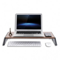 ALBA Support moniteur 4 ports USB - Structure en MDF/pieds alu, supporte jusqu'à 12kg