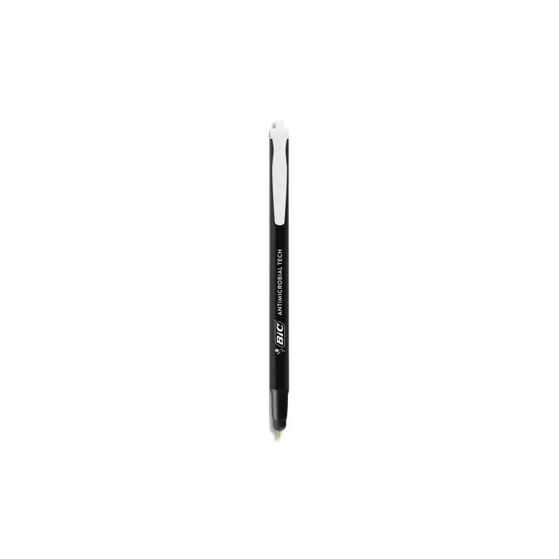 BIC Antimicrobial Tech 2 en 1 Stylos-Stylet Rétractables Antimicrobiens Pointe Moyenne (1,0 mm) - Noir