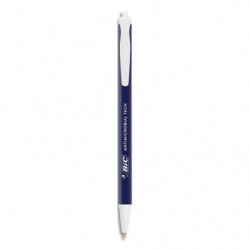 BIC Antimicrobial Tech Stylos-Bille Rétractables Antimicrobiens Pointe Moyenne (1,0 mm) - Bleu