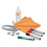 NOBO Kit pour tableau verre : 4 marqueurs, effaceur, spray, microfibre,4 aimants puissants, 1905330