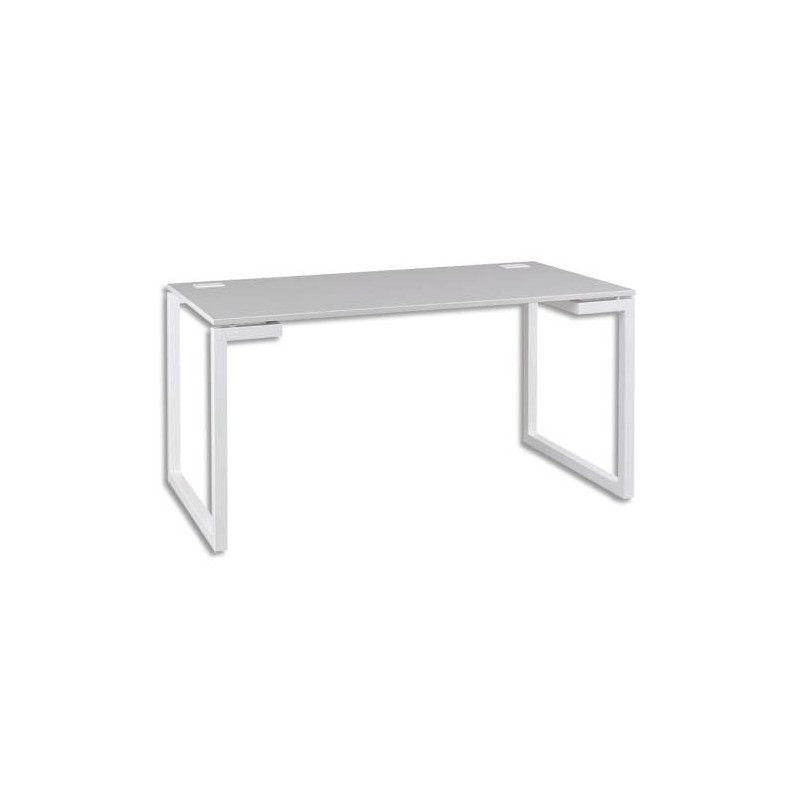 GAUTIER OFFICE Table d'appoint Sunday Gris, 2 passe-câbles sur plan bois - Dim. : L120 x H73 x P60 cm