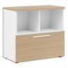 GAUTIER OFFICE Rangement bas 2 cases 1 tiroir Yes façade et dessus Chêne - Dim. : L80 x H74 x P42 cm