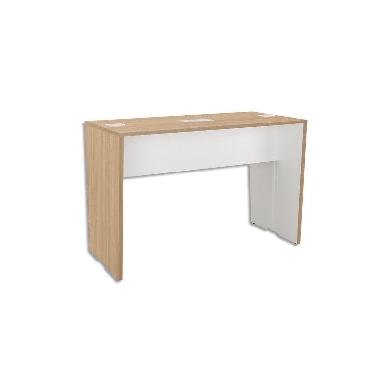 GAUTIER OFFICE Table haute connectée Yes Chêne, avec top access et 2 boîtiers L160 x H105 x P80 cm