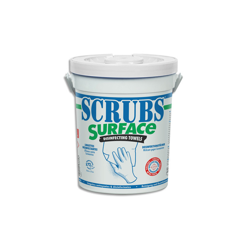 JELT Seau de 72 lingettes désinfectantes pour surfaces Scrubs