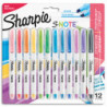 SHARPIE Pochette de 12 marqueurs permanents SHARPIE S-Note pointe biseautée. Coloris assortis pastel