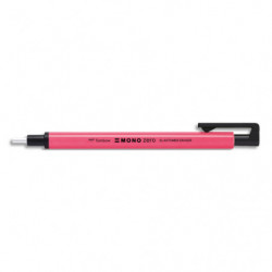 TOMBOW Stylo gomme MONO ZERO ronde 2,3mm diamètre, rétractable et rechargeable. Coloris Rose Fluo