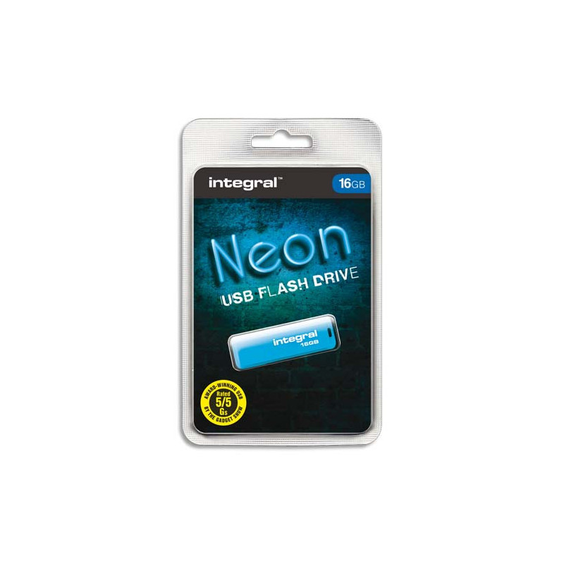 INTEGRAL Clé USB 2.0 NEON 16GB BleuE INFD16GBNEONB