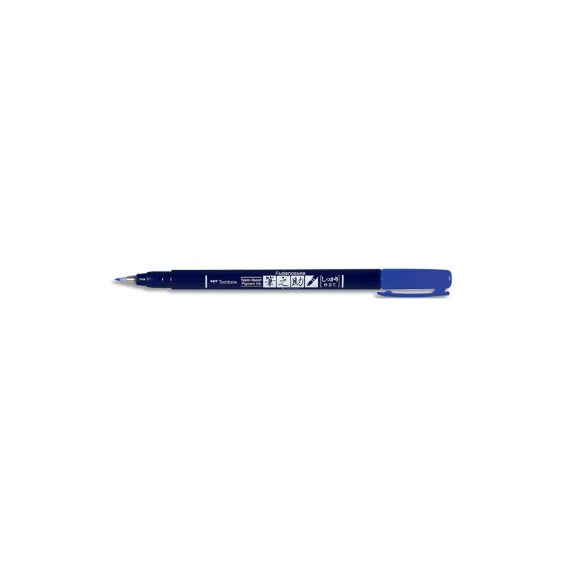 TOMBOW Feutre écriture FUDENOSUKE pointe dure, base d'eau avec pigments, inodore. Coloris Bleu