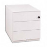 GAUTIER OFFICE Caisson mobile Sunday en métal laqué Blanc 3 tiroirs 1 plumier 4 roulettes L42xH54xP54 cm