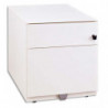 GAUTIER OFFICE Caisson mobile Sunday en métal laqué Blanc 2 tiroirs 1 plumier 5 roulettes L42xH54xP54 cm