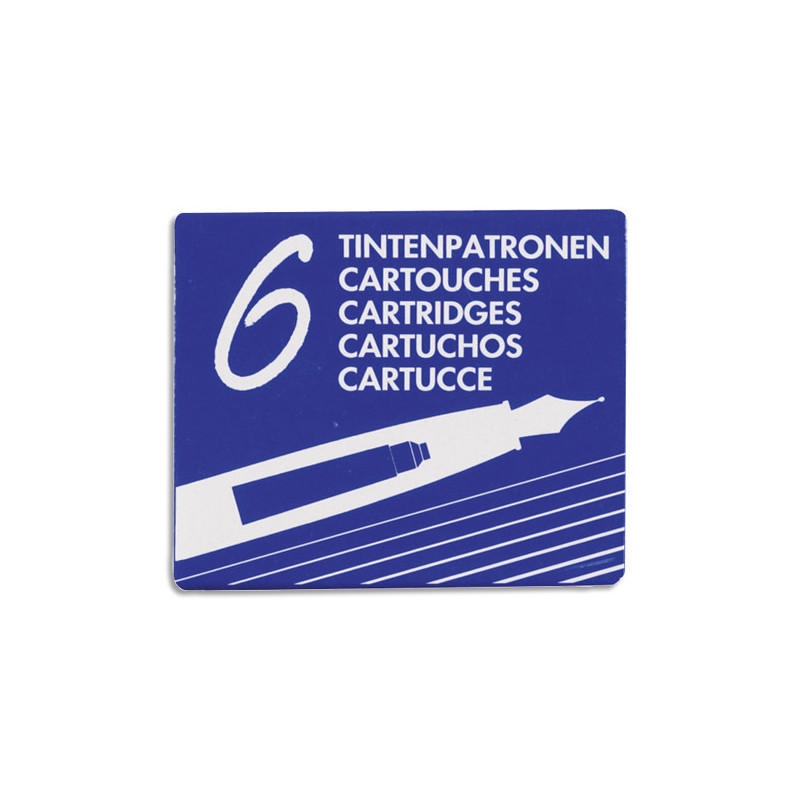 SIGN Etui de 6 cartouches d'encre internationales courtes. Coloris bleu