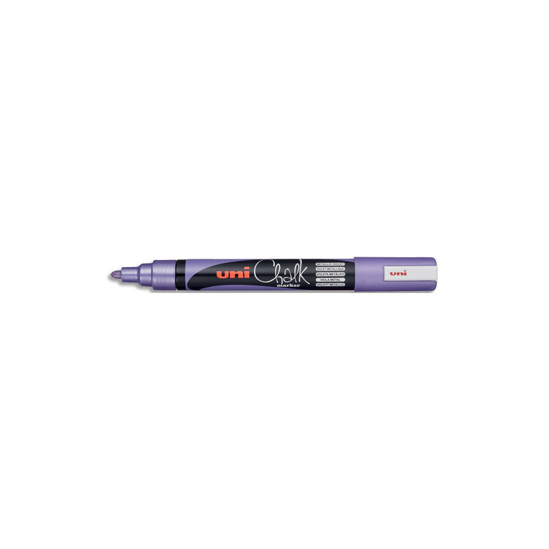 UNI-BALL Marqueur craie CHALK MARKER. Pointe ogive moyenne 1,8-2,5mm. Coloris violet métal